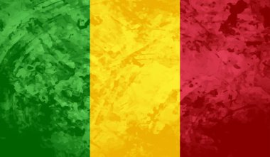 Şeffaf bir arkaplanda Gine 'nin Grunge tarzı bayrağı