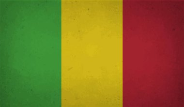 Şeffaf bir arkaplanda Gine 'nin Grunge tarzı bayrağı