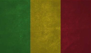 Şeffaf bir arkaplanda Gine 'nin Grunge tarzı bayrağı