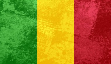 Şeffaf bir arkaplanda Gine 'nin Grunge tarzı bayrağı