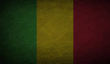 Şeffaf bir arkaplanda Gine 'nin Grunge tarzı bayrağı