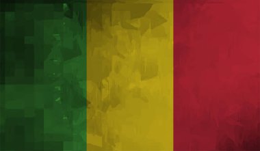 Şeffaf bir arkaplanda Gine 'nin Grunge tarzı bayrağı