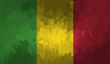 Şeffaf bir arkaplanda Gine 'nin Grunge tarzı bayrağı