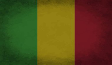 Şeffaf bir arkaplanda Gine 'nin Grunge tarzı bayrağı