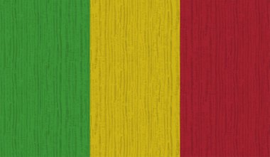 Şeffaf bir arkaplanda Gine 'nin Grunge tarzı bayrağı