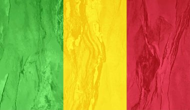 Şeffaf bir arkaplanda Gine 'nin Grunge tarzı bayrağı