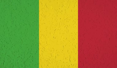 Şeffaf bir arkaplanda Gine 'nin Grunge tarzı bayrağı