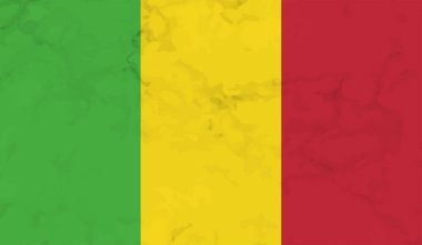 Şeffaf bir arkaplanda Gine 'nin Grunge tarzı bayrağı