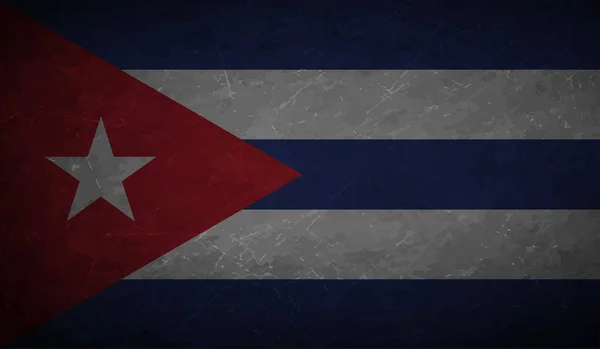 Drapeau National Cubain Créé Dans Style Grunge — Image vectorielle