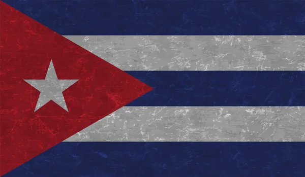 Государственный Флаг Кубы Созданный Гранж Стиле — стоковый вектор
