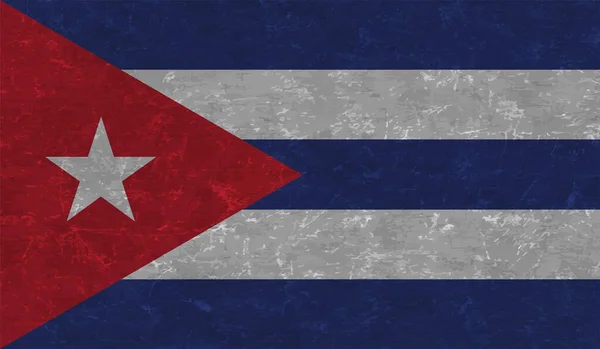 Bandera Nacional Cuba Creada Estilo Grunge — Vector de stock