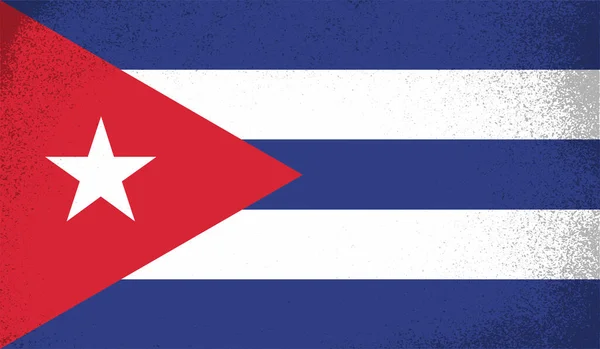 Bandera Nacional Cuba Creada Estilo Grunge — Vector de stock