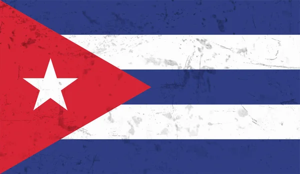 Kuba Nemzeti Zászló Készült Grunge Stílusban — Stock Vector