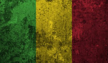 Şeffaf bir arkaplanda Gine 'nin Grunge tarzı bayrağı