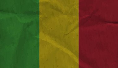 Şeffaf bir arkaplanda Gine 'nin Grunge tarzı bayrağı