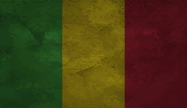 Şeffaf bir arkaplanda Gine 'nin Grunge tarzı bayrağı