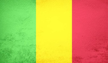 Şeffaf bir arkaplanda Gine 'nin Grunge tarzı bayrağı