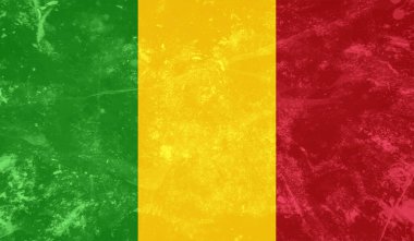 Şeffaf bir arkaplanda Gine 'nin Grunge tarzı bayrağı