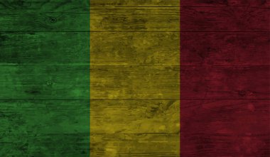 Şeffaf bir arkaplanda Gine 'nin Grunge tarzı bayrağı
