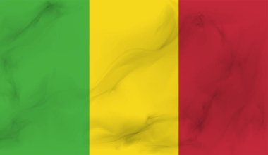 Şeffaf bir arkaplanda Gine 'nin Grunge tarzı bayrağı