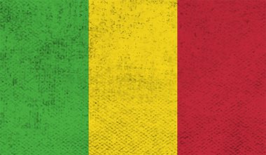 Şeffaf bir arkaplanda Gine 'nin Grunge tarzı bayrağı