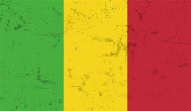 Şeffaf bir arkaplanda Gine 'nin Grunge tarzı bayrağı