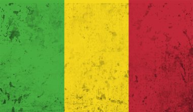 Şeffaf bir arkaplanda Gine 'nin Grunge tarzı bayrağı