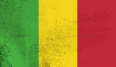 Şeffaf bir arkaplanda Gine 'nin Grunge tarzı bayrağı