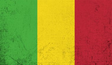 Şeffaf bir arkaplanda Gine 'nin Grunge tarzı bayrağı