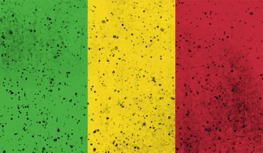 Şeffaf bir arkaplanda Gine 'nin Grunge tarzı bayrağı