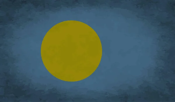 Bandeira Nacional Palau Criada Estilo Grunge —  Vetores de Stock