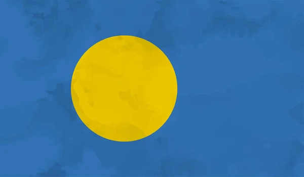 Національний Прапор Палау Створений Стилі Гранж — стоковий вектор