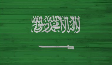 Suudi Arabistan bayrağı sallanan grunge desenli. Vektör arkaplanı.