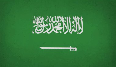 Suudi Arabistan bayrağı sallanan grunge desenli. Vektör arkaplanı.