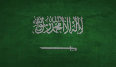 Suudi Arabistan bayrağı sallanan grunge desenli. Vektör arkaplanı.