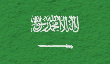 Suudi Arabistan bayrağı sallanan grunge desenli. Vektör arkaplanı.