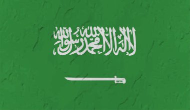 Suudi Arabistan bayrağı sallanan grunge desenli. Vektör arkaplanı.