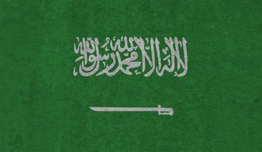 Suudi Arabistan bayrağı sallanan grunge desenli. Vektör arkaplanı.