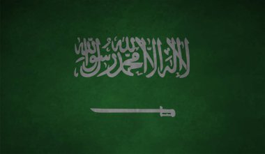 Suudi Arabistan bayrağı sallanan grunge desenli. Vektör arkaplanı.