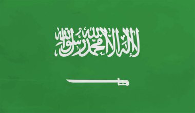 Suudi Arabistan bayrağı sallanan grunge desenli. Vektör arkaplanı.