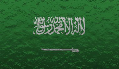 Suudi Arabistan bayrağı sallanan grunge desenli. Vektör arkaplanı.
