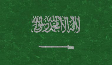 Suudi Arabistan bayrağı sallanan grunge desenli. Vektör arkaplanı.