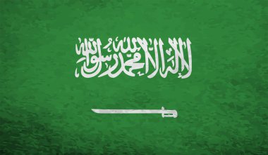 Suudi Arabistan bayrağı sallanan grunge desenli. Vektör arkaplanı.