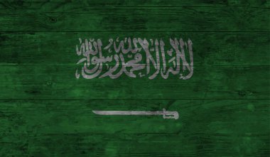 Suudi Arabistan bayrağı sallanan grunge desenli. Vektör arkaplanı.