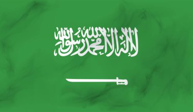 Suudi Arabistan bayrağı sallanan grunge desenli. Vektör arkaplanı.