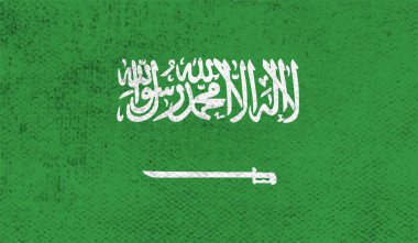 Suudi Arabistan bayrağı sallanan grunge desenli. Vektör arkaplanı.