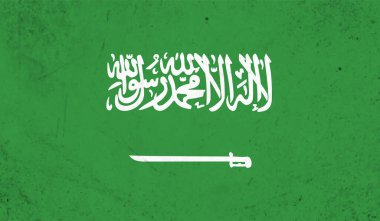 Suudi Arabistan bayrağı sallanan grunge desenli. Vektör arkaplanı.