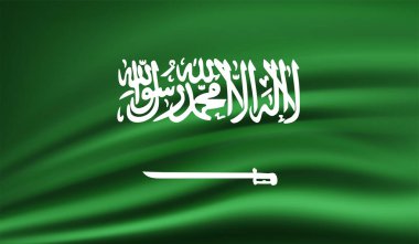 Suudi Arabistan bayrağı sallanan grunge desenli. Vektör arkaplanı.