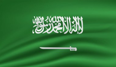 Suudi Arabistan bayrağı sallanan grunge desenli. Vektör arkaplanı.