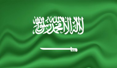 Suudi Arabistan bayrağı sallanan grunge desenli. Vektör arkaplanı.